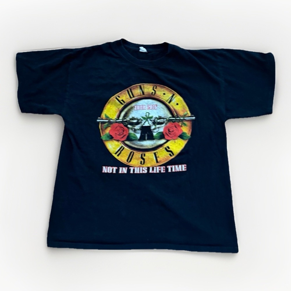 Guns N Roses 2016‎ Tour Tee Large Black Band Shirt Double Sided